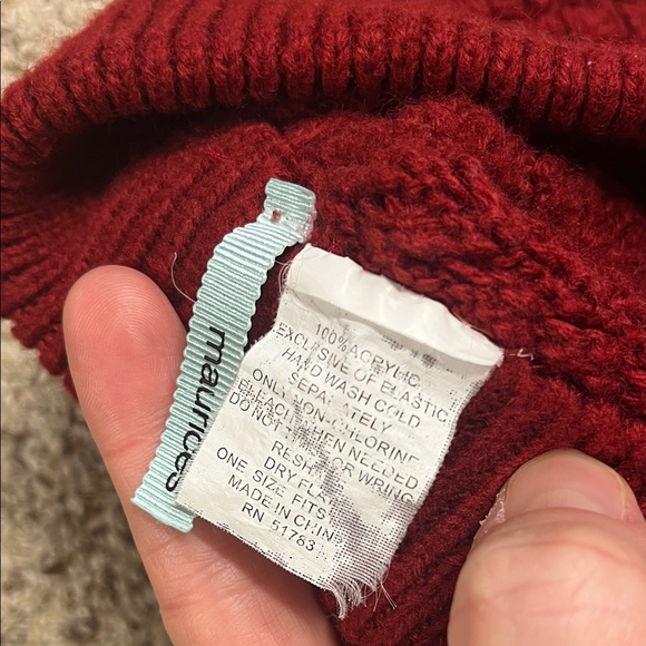 🍀5/$2 Maurices Deep Red Textured Beanie - Picture 2 of 3